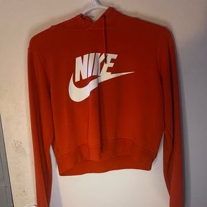 Orange Nike cropped hoodie